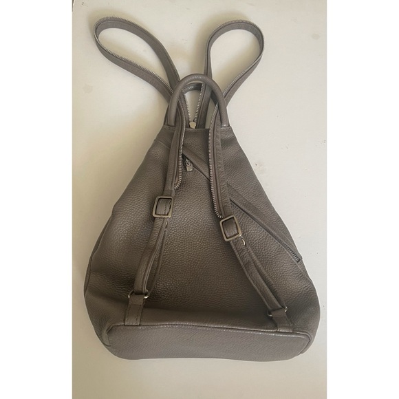 VALENTINA Genuine Leather Convertible Sling Backpack in Elephant Grey - Picture 5 of 12